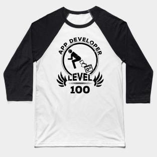 Level 100 App Developer Funny Programmer Gift Baseball T-Shirt
